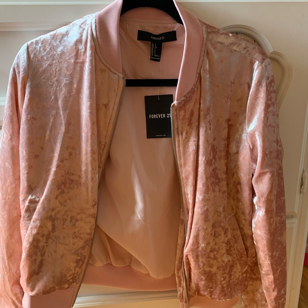 pink velvet jacket